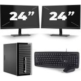 HP ProDesk 400 G2 Micro Tower - Intel Core i5-4e Generatie - 8GB RAM - 256GB SSD - Windows 10 + 2x 24 inch Monitor Nette Staat