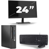 HP EliteDesk 800 G1 USFF - Intel Core i5-4e Generatie - 8GB RAM - 256GB SSD - Windows 10 + 1x 24 inch Monitor Nette Staat
