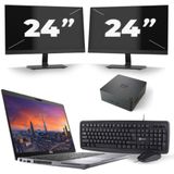 Dell Precision 3550 - Intel Core i7-10e Generatie - 15 inch - 16GB RAM - 256GB SSD - Windows 11 + 2x 24 inch Monitor Zichtbaar gebruikt