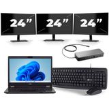 Fujitsu LifeBook U749 - Intel Core i5-8e Generatie - 14 inch - 16GB RAM - 256GB SSD - Windows 11 + 3x 24 inch Monitor Zichtbare schade