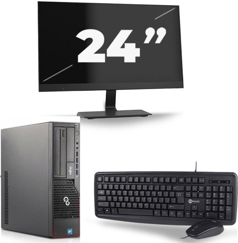 Fujitsu Esprimo E710 SFF - Intel Core i5-3e Generatie - 8GB RAM - 256GB SSD - Windows 10 + 1x 24 inch Monitor Nette Staat