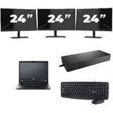 Fujitsu LIFEBOOK E5410 - Intel Core i5-10e Generatie - 14 inch - 16GB RAM - 256GB SSD - Windows 11 Home + 3x 24 inch Monitor Zichtbaar gebruikt