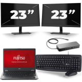 Fujitsu LifeBook U728 - Intel Core i7-8e Generatie - 12 inch - 16GB RAM - 512GB SSD - Windows 11 + 2x 23 inch Monitor Zichtbaar gebruikt