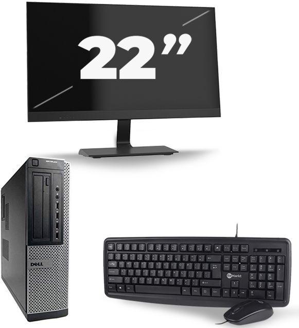 Dell Optiplex 7010 Desktop - Intel Core i5-3e Generatie - 8GB RAM - 256GB SSD - Windows 10 + 1x 22 inch Monitor Nette Staat