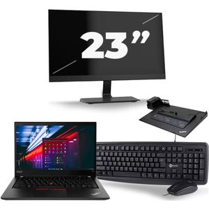 Lenovo ThinkPad T490 - Intel Core i5-8e Generatie - 14 inch - 16GB RAM - 256GB SSD - Windows 11 Home + 1x 23 inch Monitor Zichtbaar gebruikt