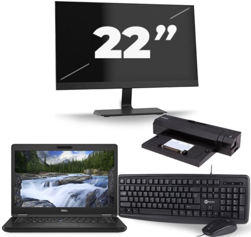 Dell Latitude 5491 - Intel Core i5-8e Generatie - 14 inch - 16GB RAM - 256GB SSD - Windows 11 + 1x 22 inch Monitor Nette Staat