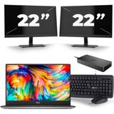 Dell XPS 13 9360 - Intel Core i5-7e Generatie - 13 inch - 8GB RAM - 256GB SSD - Windows 11 Home + 2x 22 inch Monitor Zichtbare schade