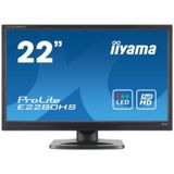 iiyama ProLite E2280HS - 22 inch - 1920x1080 - DVI - HDMI - VGA - Zwart Zichtbaar gebruikt