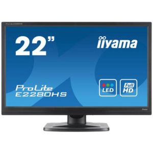 iiyama ProLite E2280HS - 22 inch - 1920x1080 - DVI - HDMI - VGA - Zwart Zichtbaar gebruikt