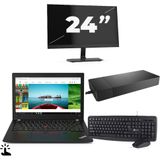 Lenovo ThinkPad A285 - AMD Ryzen 5 2500U - 12 inch - Touch - 8GB RAM - 256GB SSD - Windows 11 Home + 1x 24 inch Monitor Zichtbare schade