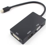 3-in-1 Mini DisplayPort to VGA HDMI DVI  Adapter Cable, White