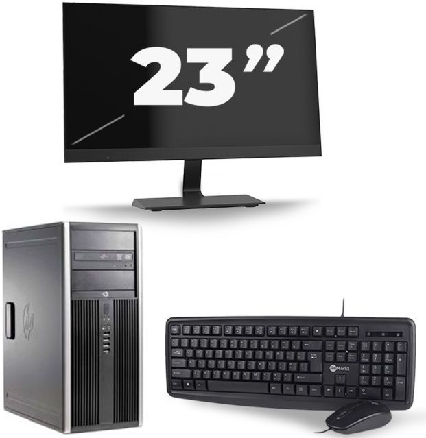 HP Compaq Elite 8300 Micro Tower - Intel Core i5-3e Generatie - 8GB RAM - 256GB SSD - Windows 10 + 1x 23 inch Monitor Nette Staat
