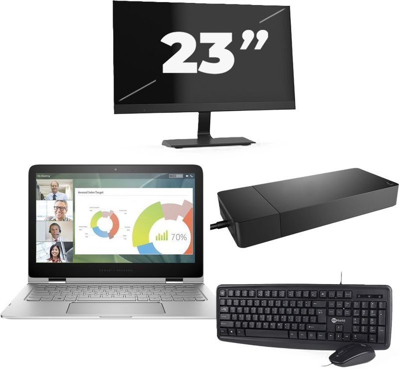 Lenovo ThinkBook 13s G2 - Intel Core i5-11e Generatie - 13 inch - 8GB RAM - 256GB SSD - Windows 11 Home + 1x 23 inch Monitor Nette Staat