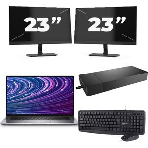 Dell Latitude 9520 - Intel Core i3-11e Generatie - 15 inch - 16GB RAM - 256GB SSD - Windows 11 Home + 2x 23 inch Monitor Zichtbare schade