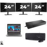 HP ZBook 15 G5 - Intel Core i7-8e Generatie - 15 inch - Touch - 16GB RAM - 256GB SSD - Windows 11 Home + 3x 24 inch Monitor Nette Staat