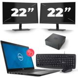 Dell Latitude 7490 - Intel Core i7-8e Generatie - 14 inch - Touch - 16GB RAM - 256GB SSD - Windows 11 + 2x 22 inch Monitor Zichtbaar gebruikt