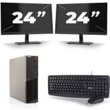 Lenovo ThinkCentre M82 SFF - Intel Core i3-3e Generatie - 8GB RAM - 128GB SSD - Windows 10 + 2x 24 inch Monitor Nette Staat
