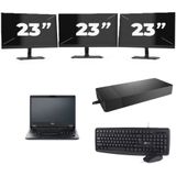 Fujitsu LIFEBOOK E5410 - Intel Core i5-10e Generatie - 14 inch - 16GB RAM - 256GB SSD - Windows 11 Home + 3x 23 inch Monitor Zichtbaar gebruikt