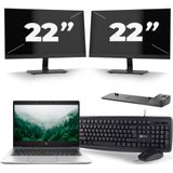 HP EliteBook 830 G6 - Intel Core i5-8e Generatie - 13 inch - 16GB RAM - 256GB SSD - Windows 11 + 2x 22 inch Monitor Zichtbaar gebruikt