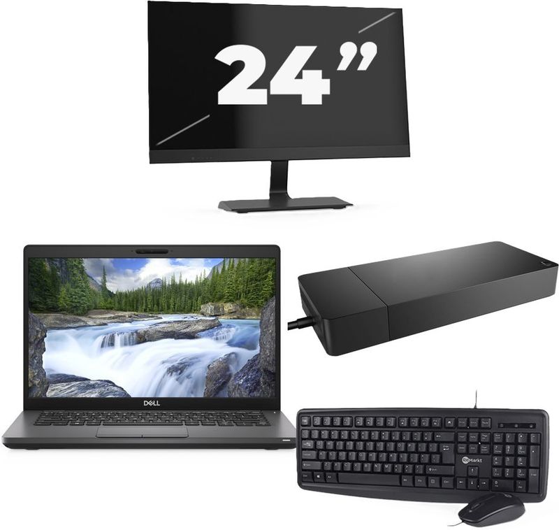 Dell Vostro 14 5401 - Intel Core i5-10e Generatie - 14 inch - 16GB RAM - 256GB SSD - Windows 11 Home + 1x 24 inch Monitor Nette Staat