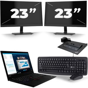 Lenovo ThinkPad L490 - Intel Core i5-8e Generatie - 14 inch - 16GB RAM - 256GB SSD - Windows 11 + 2x 23 inch Monitor Zichtbaar gebruikt