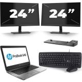 HP ProBook 640 G4 - Intel Core i5-8e Generatie - 14 inch - 16GB RAM - 512GB SSD - Windows 11 + 2x 24 inch Monitor Zichtbare schade