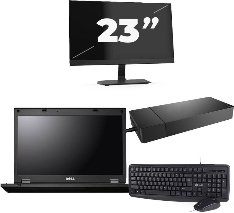 Fujitsu Lifebook E5510 - Intel Core i3-10e Generatie - 15 inch - 16GB RAM - 256GB SSD - Windows 11 Home + 1x 23 inch Monitor Zichtbaar gebruikt