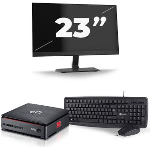 Fujitsu Esprimo Q520 USFF - Intel Core i5-4e Generatie - 8GB RAM - 256GB SSD - Windows 10 + 1x 23 inch Monitor Nette Staat