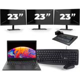 Lenovo ThinkPad L480 - Intel Core i7-8e Generatie - 14 inch - 16GB RAM - 256GB SSD - Windows 11 + 3x 23 inch Monitor Zichtbaar gebruikt