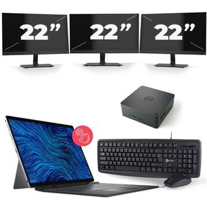 Dell Latitude 7320 - Intel Core i5-11e Generatie - 13 inch - 16GB RAM - 512GB SSD - Windows 11 Home + 3x 22 inch Monitor Nette Staat
