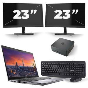 Dell Precision 3550 - Intel Core i7-10e Generatie - 15 inch - 16GB RAM - 512GB SSD - Windows 11 + 2x 23 inch Monitor Zichtbaar gebruikt