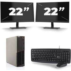 Lenovo ThinkCentre M82 SFF - Intel Core i7-3e Generatie - 16GB RAM - 512GB SSD - Windows 10 + 2x 22 inch Monitor Nette Staat