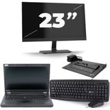 Lenovo ThinkPad T440p - Intel Core i5-4e Generatie - 14 inch - 8GB RAM - 256GB SSD - Windows 11 + 1x 23 inch Monitor Zichtbaar gebruikt