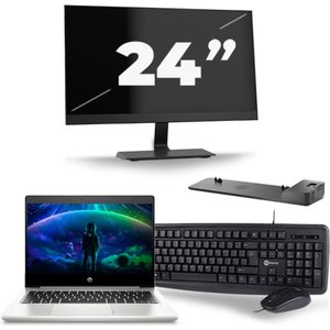 HP ProBook 430 G6 - Intel Core i5-8e Generatie - 13 inch - 16GB RAM - 256GB SSD - Windows 11 + 1x 24 inch Monitor Nette Staat
