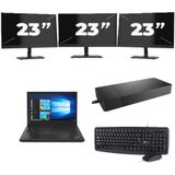 Lenovo ThinkPad A485 - AMD Ryzen 5 2500U - 14 inch - 8GB RAM - 256GB SSD - Windows 10 + 3x 23 inch Monitor Zichtbaar gebruikt