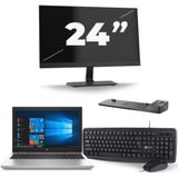 HP ProBook 650 G4 - Intel Core i5-8e Generatie - 15 inch - 16GB RAM - 256GB SSD - Windows 11 + 1x 24 inch Monitor Zichtbare schade