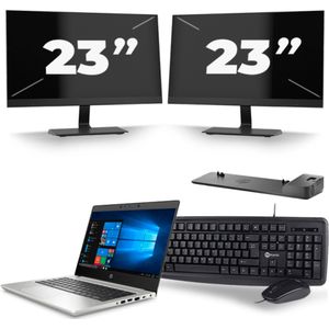 HP ProBook 430 G7 - Intel Core i3-10e Generatie - 13 inch - 16GB RAM - 256GB SSD - Windows 11 + 2x 23 inch Monitor Zichtbaar gebruikt