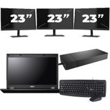 Fujitsu Lifebook E5510 - Intel Core i3-10e Generatie - 15 inch - 16GB RAM - 256GB SSD - Windows 11 Home + 3x 23 inch Monitor Zichtbaar gebruikt