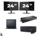 Fujitsu LIFEBOOK E5410 - Intel Core i3-10e Generatie - 14 inch - Touch - 16GB RAM - 256GB SSD - Windows 11 Home + 2x 24 inch Monitor Zichtbaar gebruikt