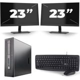 HP EliteDesk 800 G2 SFF - Intel Core i7-6e Generatie - 16GB RAM - 256GB SSD - Windows 11 + 2x 23 inch Monitor Zichtbare schade