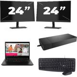 Lenovo ThinkPad X390 - Intel Core i5-8e Generatie - 13 inch - 8GB RAM - 256GB SSD - Windows 11 + 2x 24 inch Monitor Nette Staat