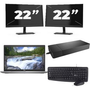 Dell Latitude 5520 - Intel Core i5-11e Generatie - 15 inch - 16GB RAM - 256GB SSD - Windows 11 Home + 2x 22 inch Monitor Zichtbaar gebruikt