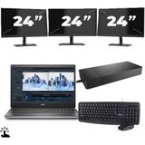 Dell Precision 7560 - Intel Core i7-11e Generatie - 15 inch - Touch - 16GB RAM - 256GB SSD - Windows 11 Home + 3x 24 inch Monitor Zichtbaar gebruikt