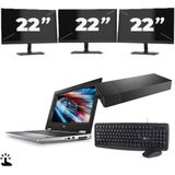 Dell Precision 7540 - Intel Core i7-9e Generatie - 15 inch - Touch - 16GB RAM - 256GB SSD - Windows 11 Home + 3x 22 inch Monitor Zichtbaar gebruikt