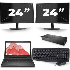 Dell Precision 3530 - Intel Core i7-8e Generatie - 15 inch - 16GB RAM - 256GB SSD - Windows 11 + 2x 24 inch Monitor Zichtbaar gebruikt