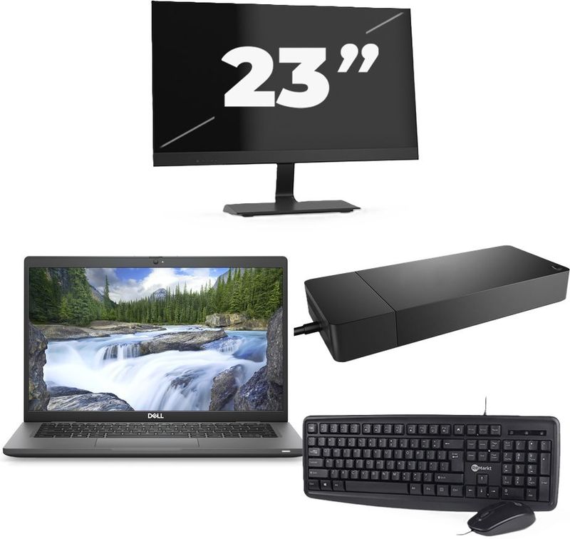 Dell Latitude 7330 - Intel Core i5-12e Generatie - 13 inch - 16GB RAM - 256GB SSD - Windows 11 Home + 1x 23 inch Monitor Nette Staat