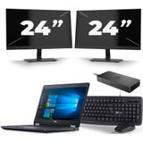 Dell Latitude E5470 - Intel Core i5-6e Generatie - 14 inch - 8GB RAM - 256GB SSD - Windows 11 + 2x 24 inch Monitor Zichtbaar gebruikt