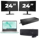 HP ProBook 650 G8 - Intel Core i5-11e Generatie - 15 inch - 16GB RAM - 256GB SSD - Windows 11 Home + 2x 24 inch Monitor Zichtbaar gebruikt