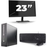 HP EliteDesk 800 G1 SFF - Intel Core i7-4e Generatie - 16GB RAM - 256GB SSD - Windows 10 + 1x 23 inch Monitor Nette Staat