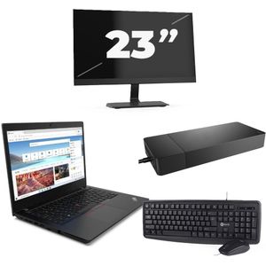 Lenovo ThinkPad L14 Gen 2 - Intel Core i5-11e Generatie - 14 inch - 16GB RAM - 256GB SSD - Windows 11 Home + 1x 23 inch Monitor Zichtbare schade